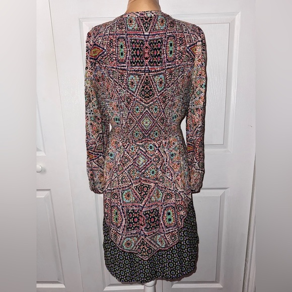 Anthropologie Maeve Tiled Amethyst Dress Smocked Pockets Size Medium NWOT - Picture 4 of 4